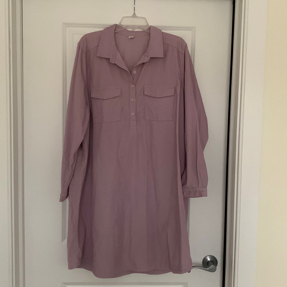 Old Navy Mauve/Pale Purple Midi Shirt Dress